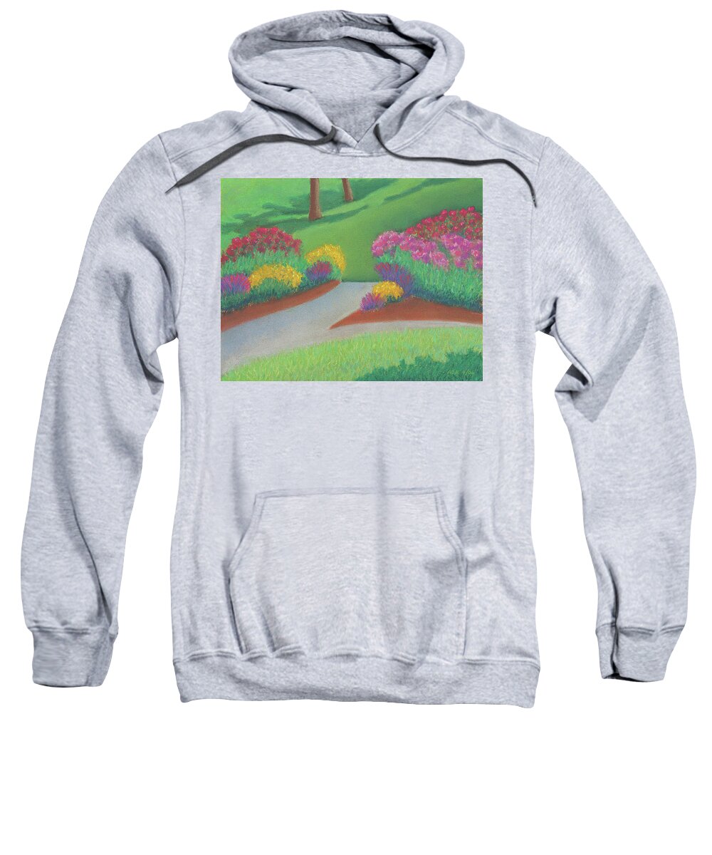 Art Sweatshirt featuring the pastel Butterfly Garden by Anne Katzeff