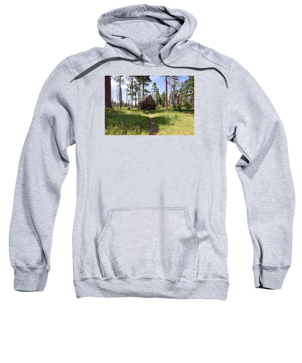 Photograph Sweatshirt featuring the photograph Cabin in the Woods by Richard Gehlbach