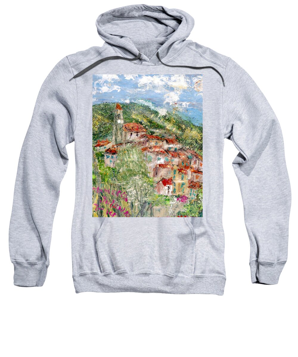 Calamecca Sweatshirt featuring the painting Calamecca by Julene Franki