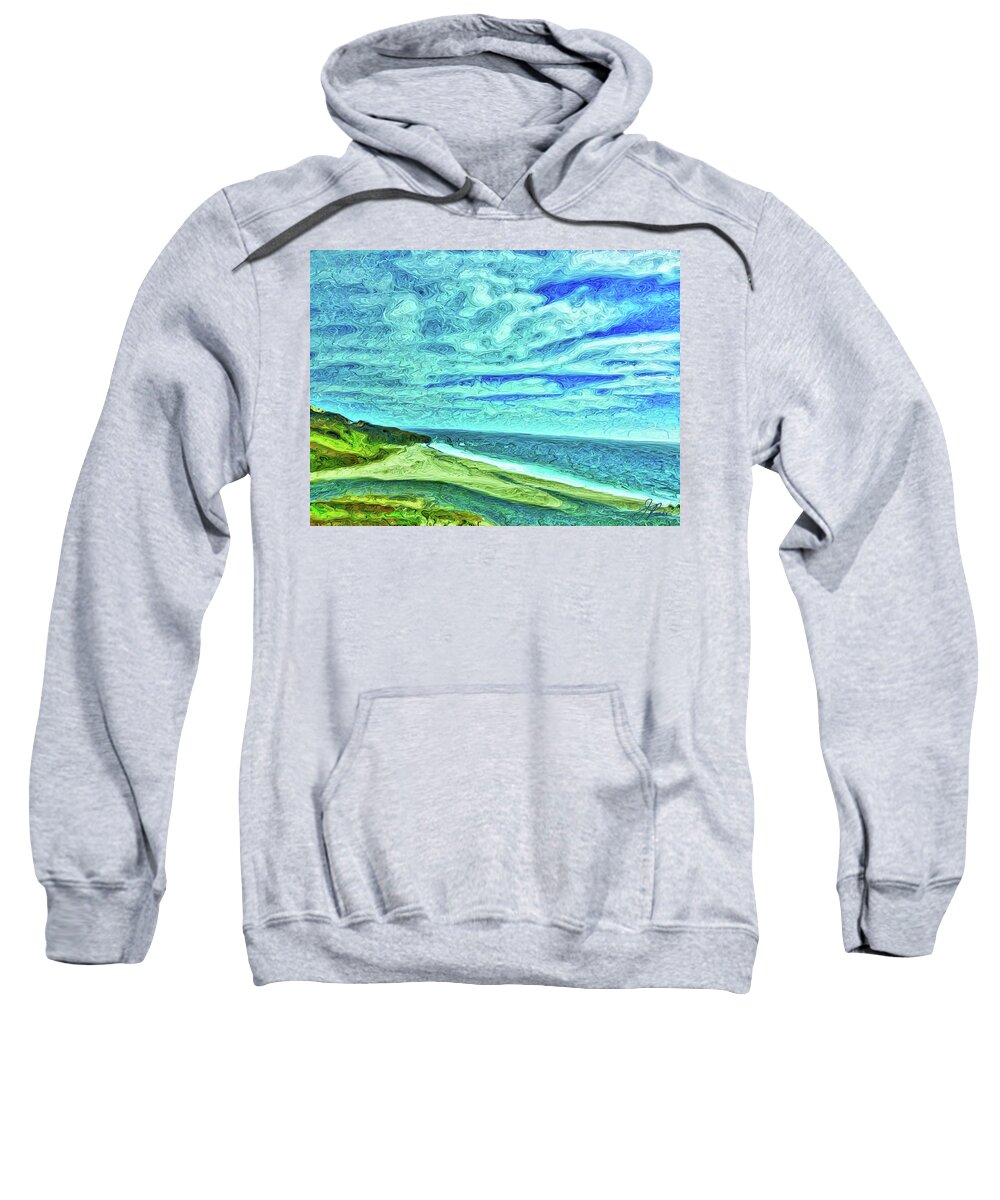 California Coast Sweatshirt featuring the painting California Coast by Joan Reese