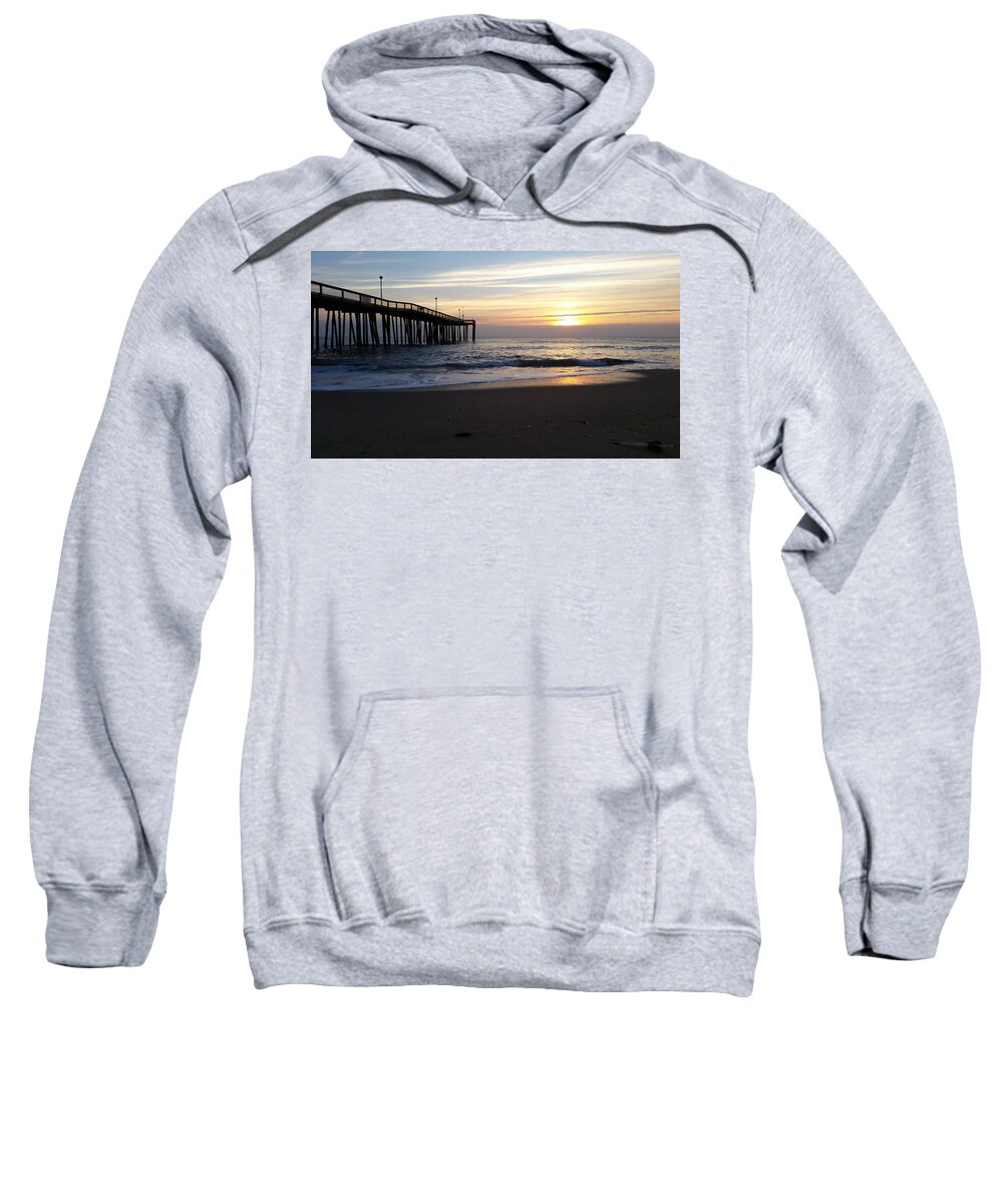 Sun Sweatshirt featuring the photograph Calm Seas At Sunrise by Robert Banach