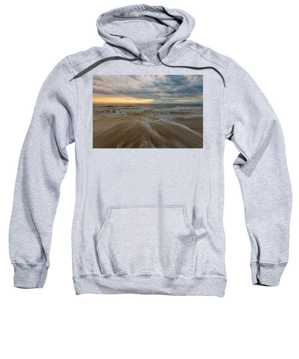 Oak Island Sweatshirt featuring the photograph Calming Waves by Nick Noble