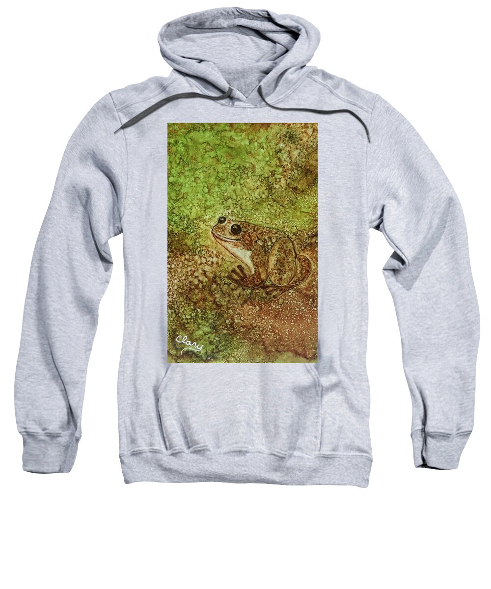 Frog Sweatshirt featuring the painting Gavi the Night Frog by Linda Clary