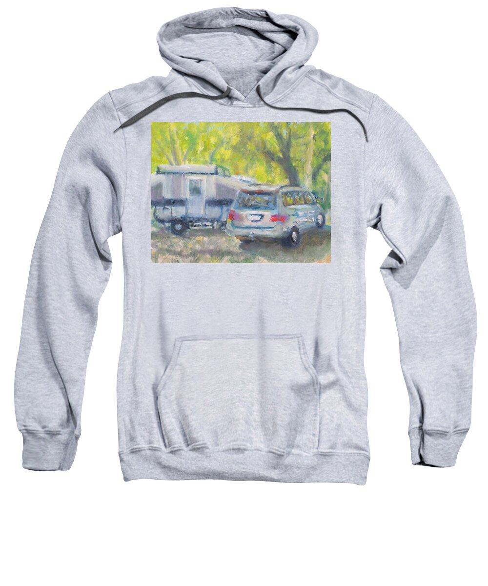Camper Sweatshirt featuring the painting Camper Hues by Kerima Swain