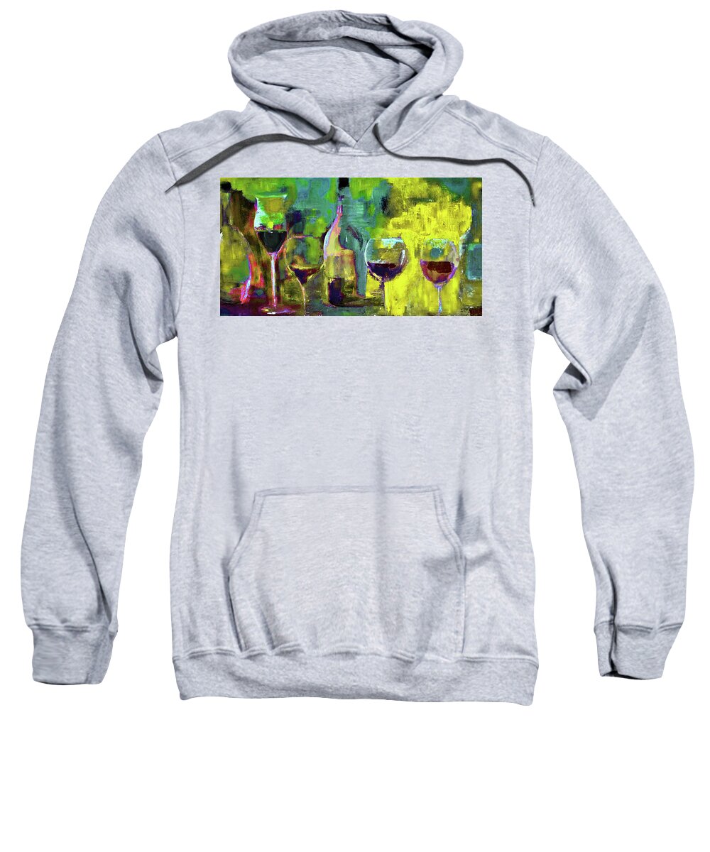 Wine Sweatshirt featuring the digital art Candle In A Tall Wine Glass By Lisa Kaiser by Lisa Kaiser