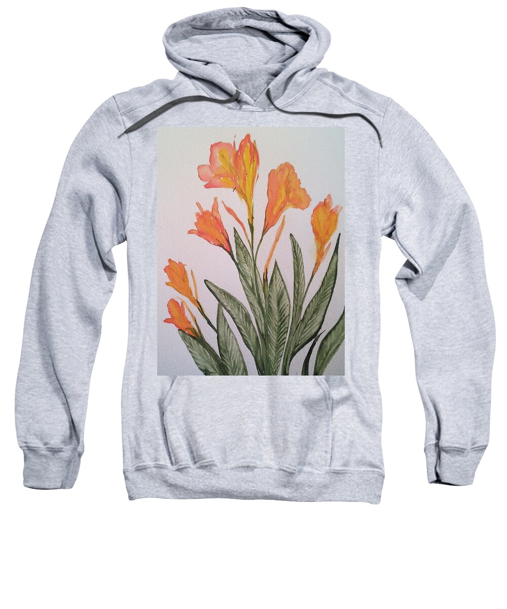  Canna Lillies Sweatshirt featuring the painting Cannas by Susan Nielsen
