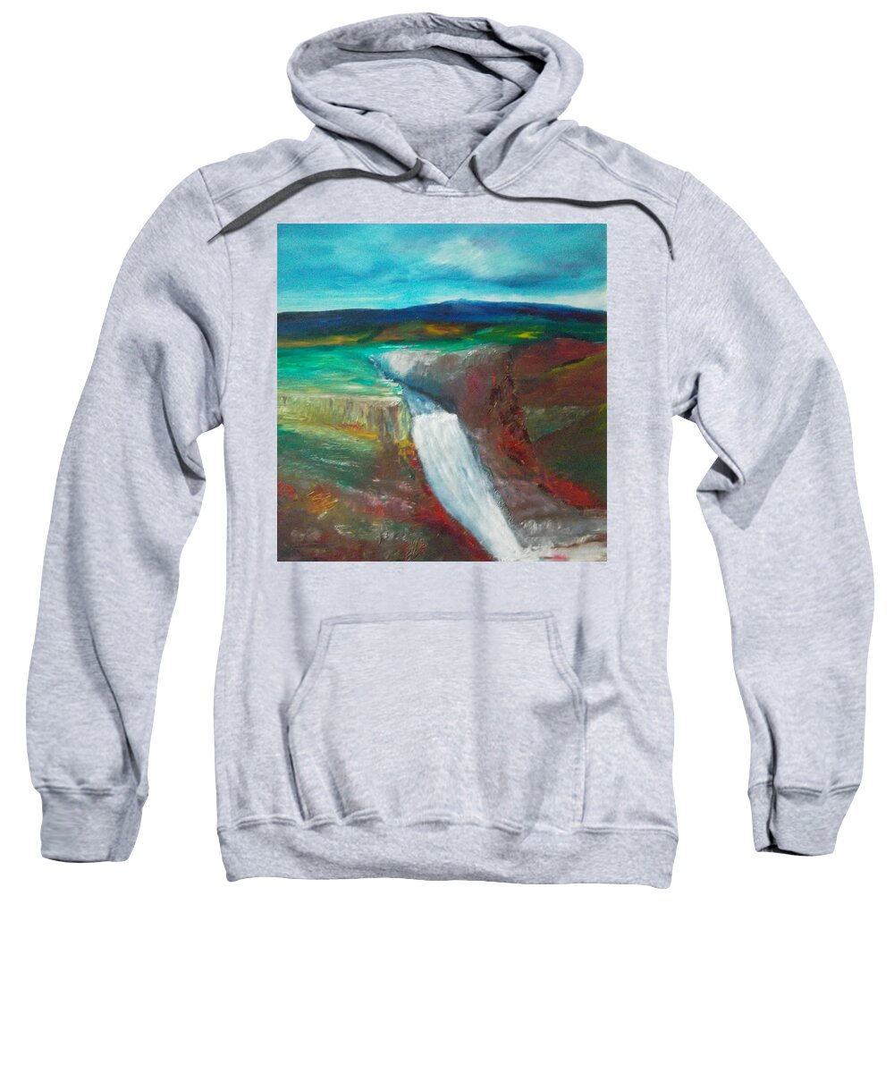 Abstract Sweatshirt featuring the painting Canyon Falls by Susan Esbensen