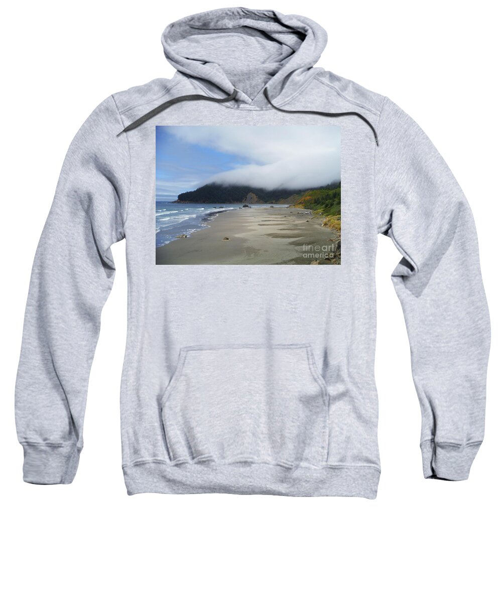 Cape Sebastian Cloud Hugging Sweatshirt featuring the photograph Cape Sebastian Cloud Hugging by Paddy Shaffer