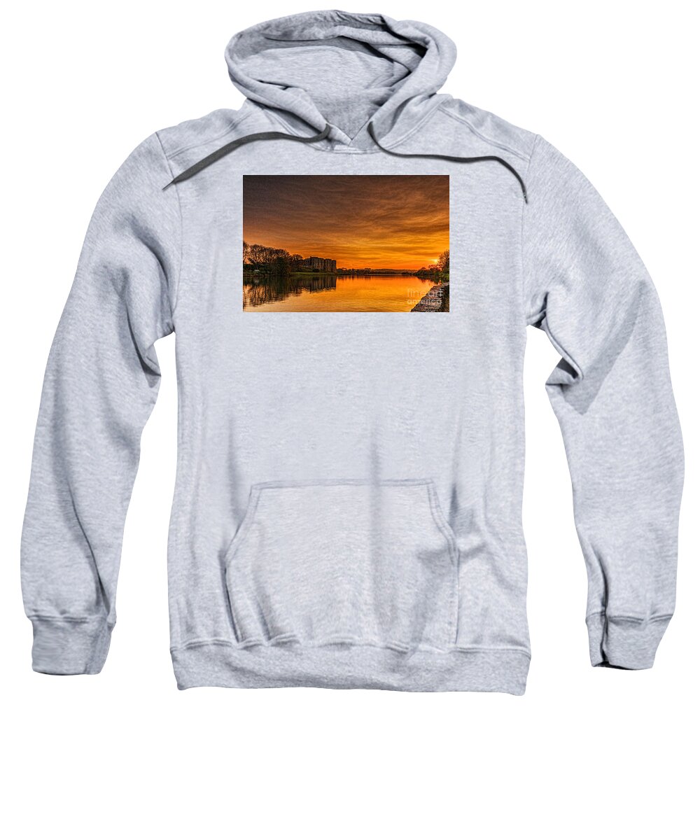 Carew Castle Sweatshirt featuring the photograph Carew Castle At Sunset by Steve Purnell