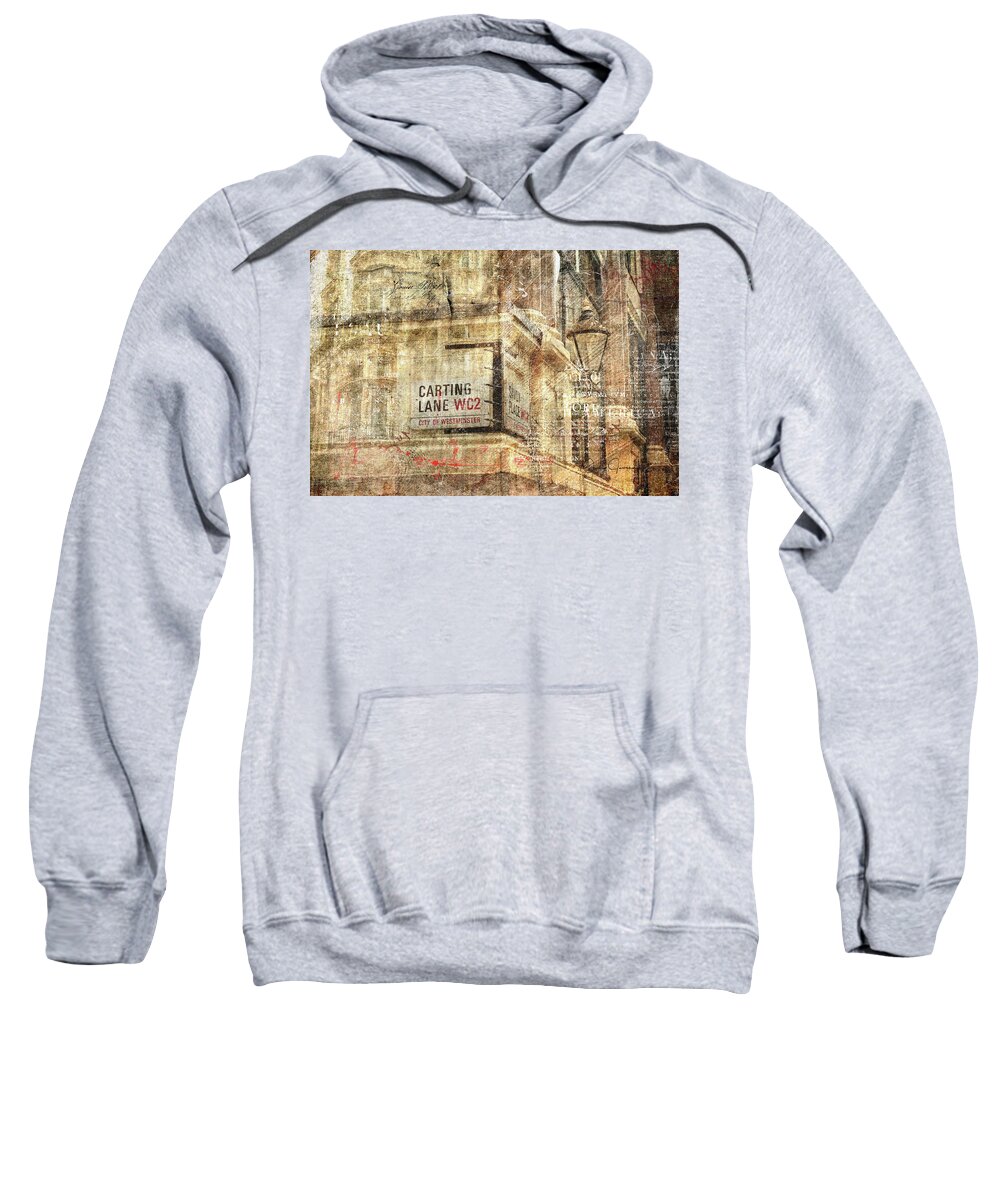 English Sweatshirt featuring the digital art Carting Lane, Savoy Place by Nicky Jameson