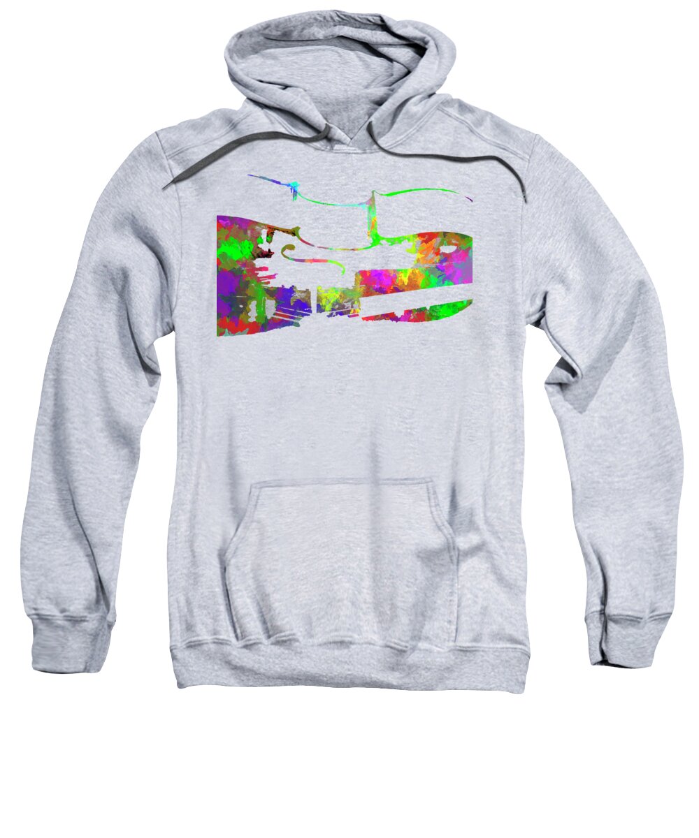 Cello Sweatshirt featuring the mixed media Cello by David Millenheft