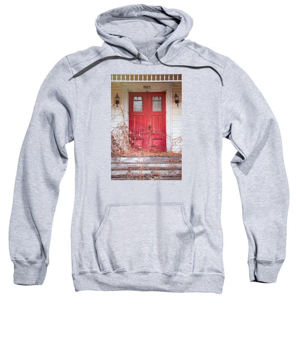Abandoned House Sweatshirt featuring the photograph Charming Old Red Doors Portrait by Gary Heller