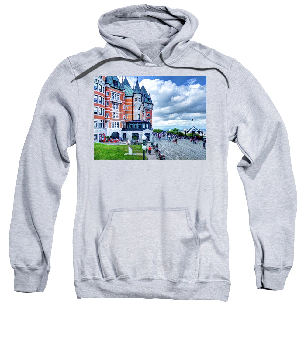 Architecture Sweatshirt featuring the photograph Chateau Frontenac by David Thompsen