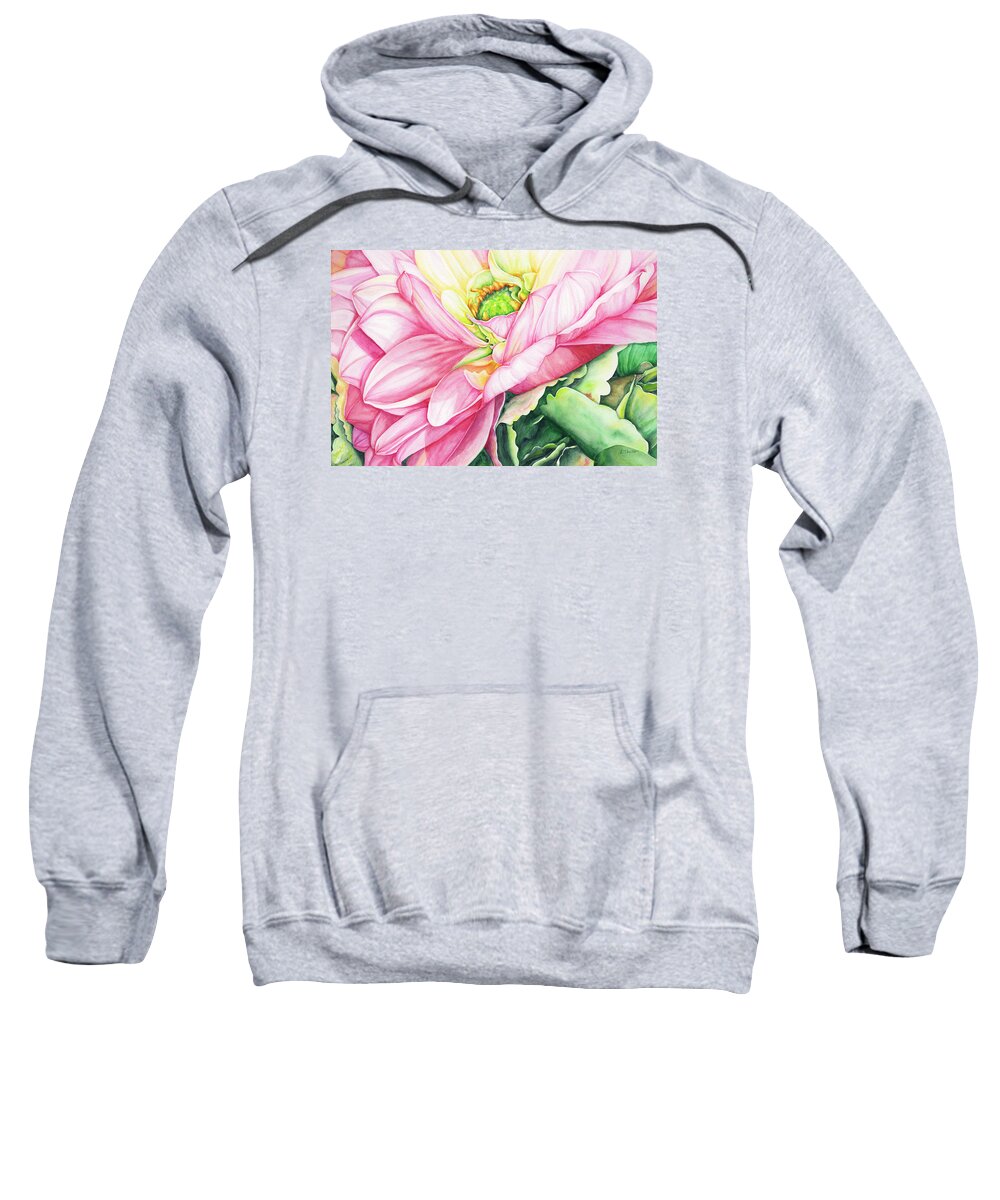 Dahlia Watercolor Sweatshirt featuring the painting Chelsea's Bouquet 2 by Lori Taylor