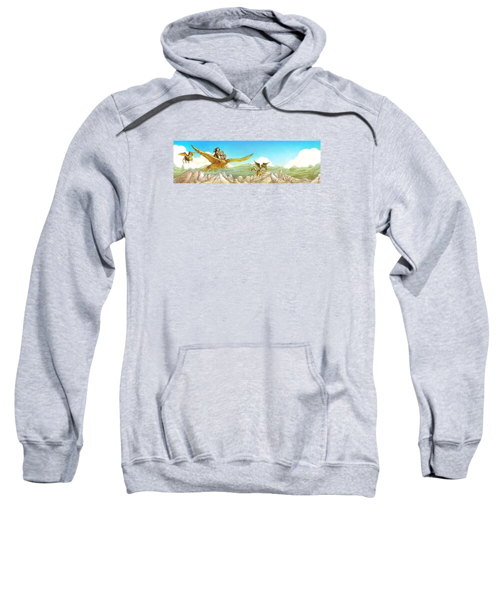  Wild West Sweatshirt featuring the painting Chiricahua Mountains Panorama by Reynold Jay