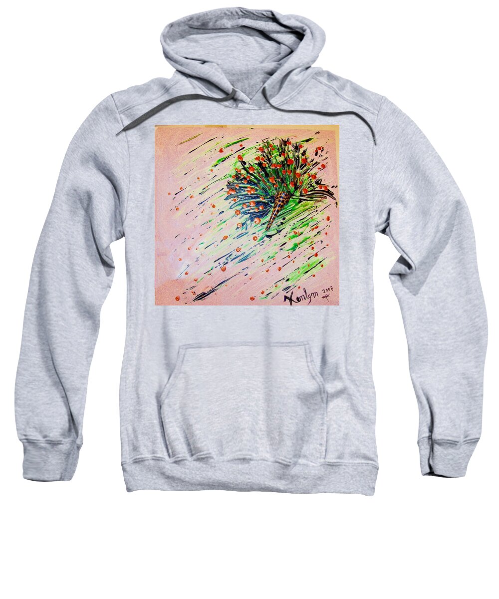 Clean Sweatshirt featuring the painting Clean Sweep Abstract by Kenlynn Schroeder