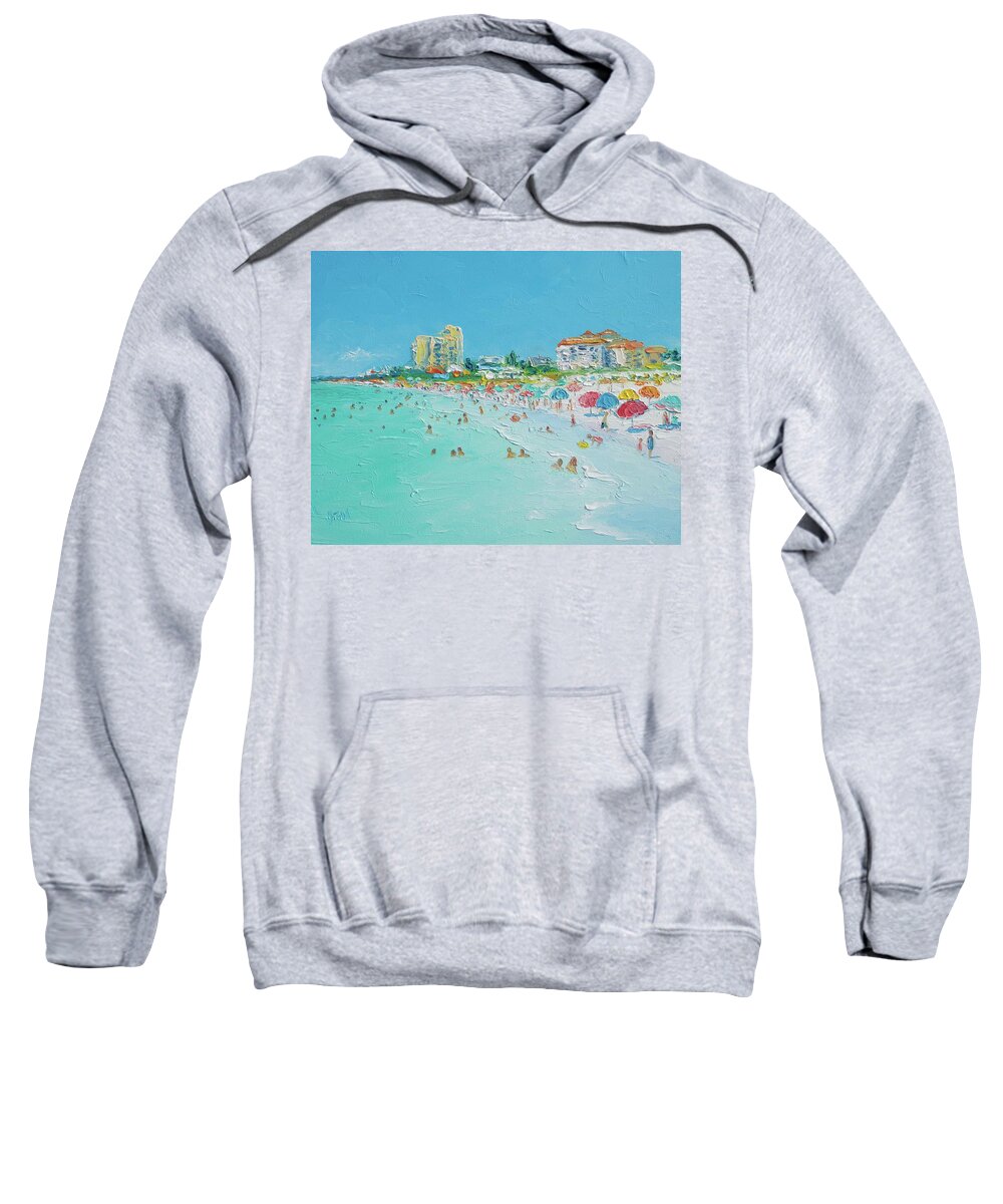 Beach Sweatshirt featuring the painting Clearwater Beach Florida by Jan Matson