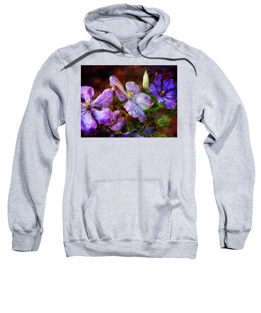 Impressionist Sweatshirt featuring the photograph Clematis 1330 IDP_2 by Steven Ward