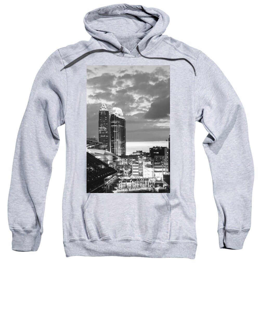  Sweatshirt featuring the photograph Cleveland From A Ballgame by Brad Nellis