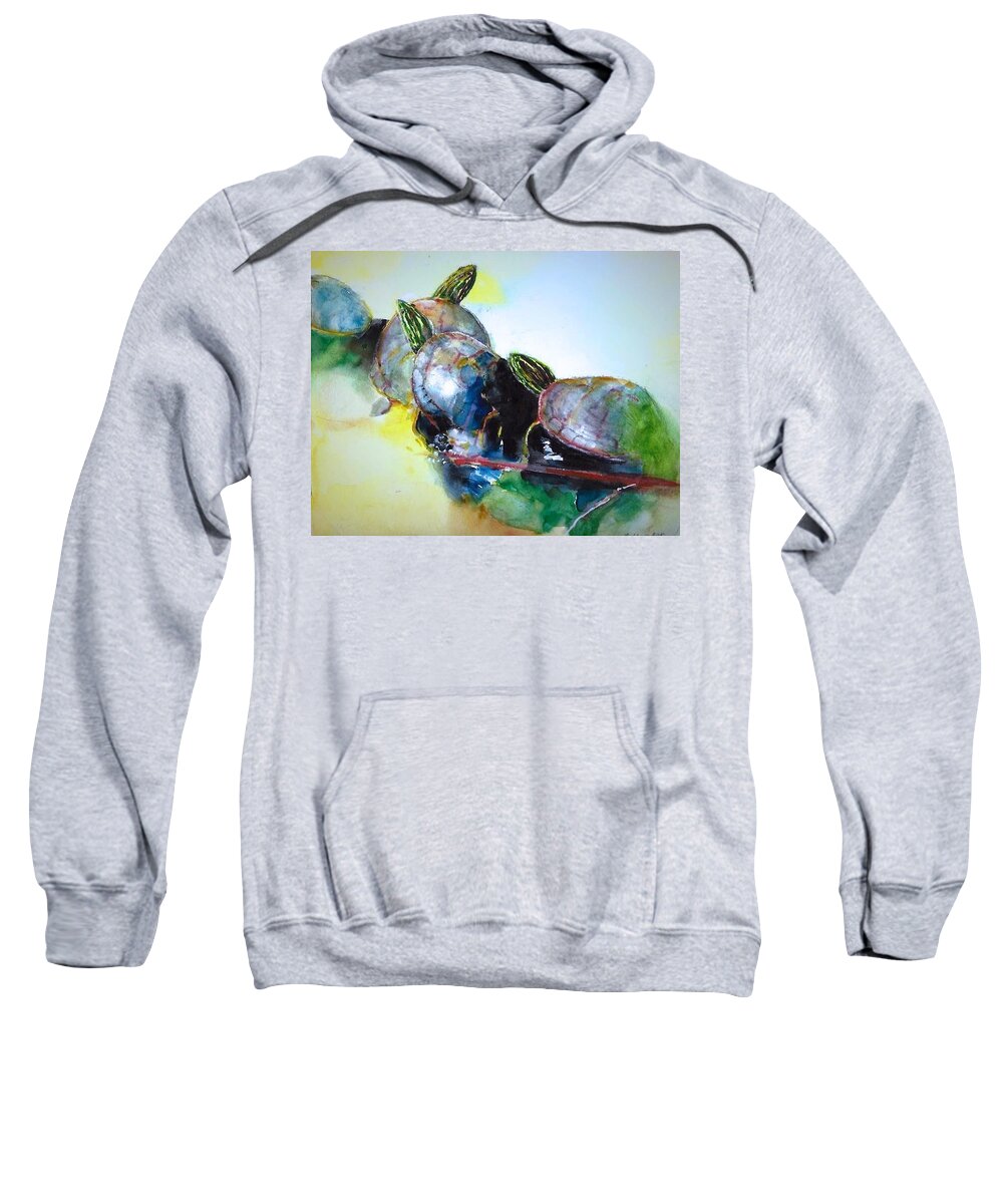 Turtles. Sweatshirt featuring the painting Close Friends by Bobby Walters