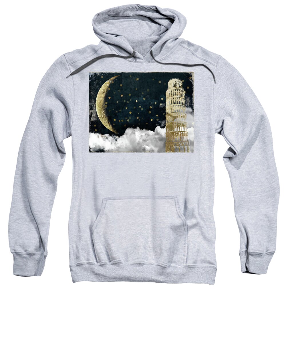 Tower Of Pisa Sweatshirt featuring the painting Cloud Cities Pisa Italy by Mindy Sommers
