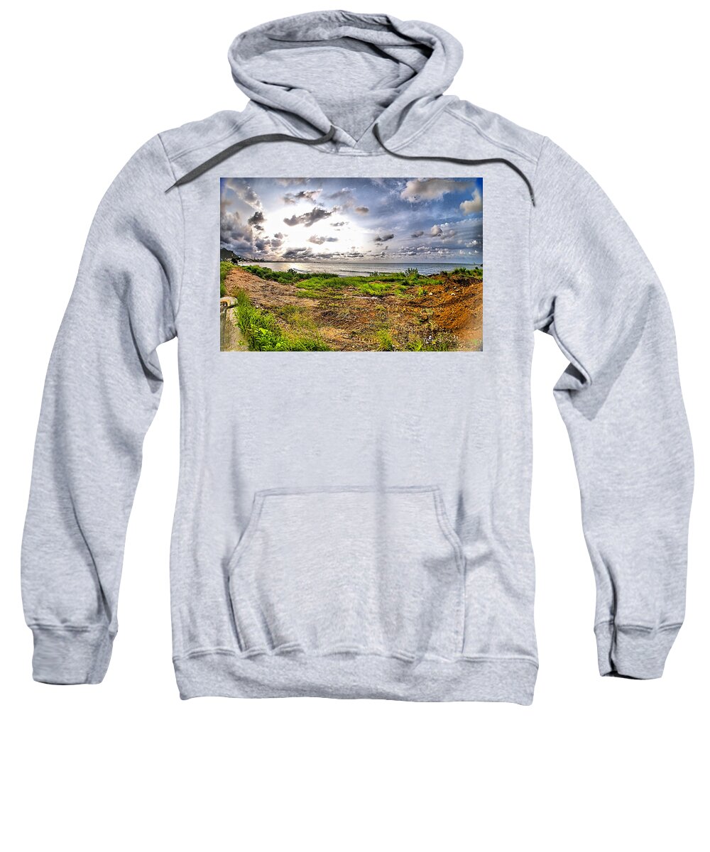 Clouds Sweatshirt featuring the photograph Clouds over the sea by Galeria Trompiz