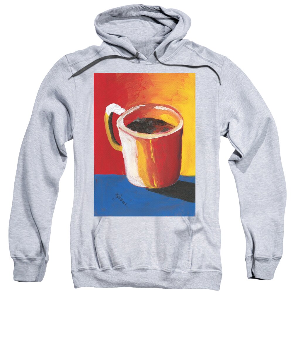 Abstract Coffee Mug Sweatshirt featuring the painting Coffee Mug by Elise Boam