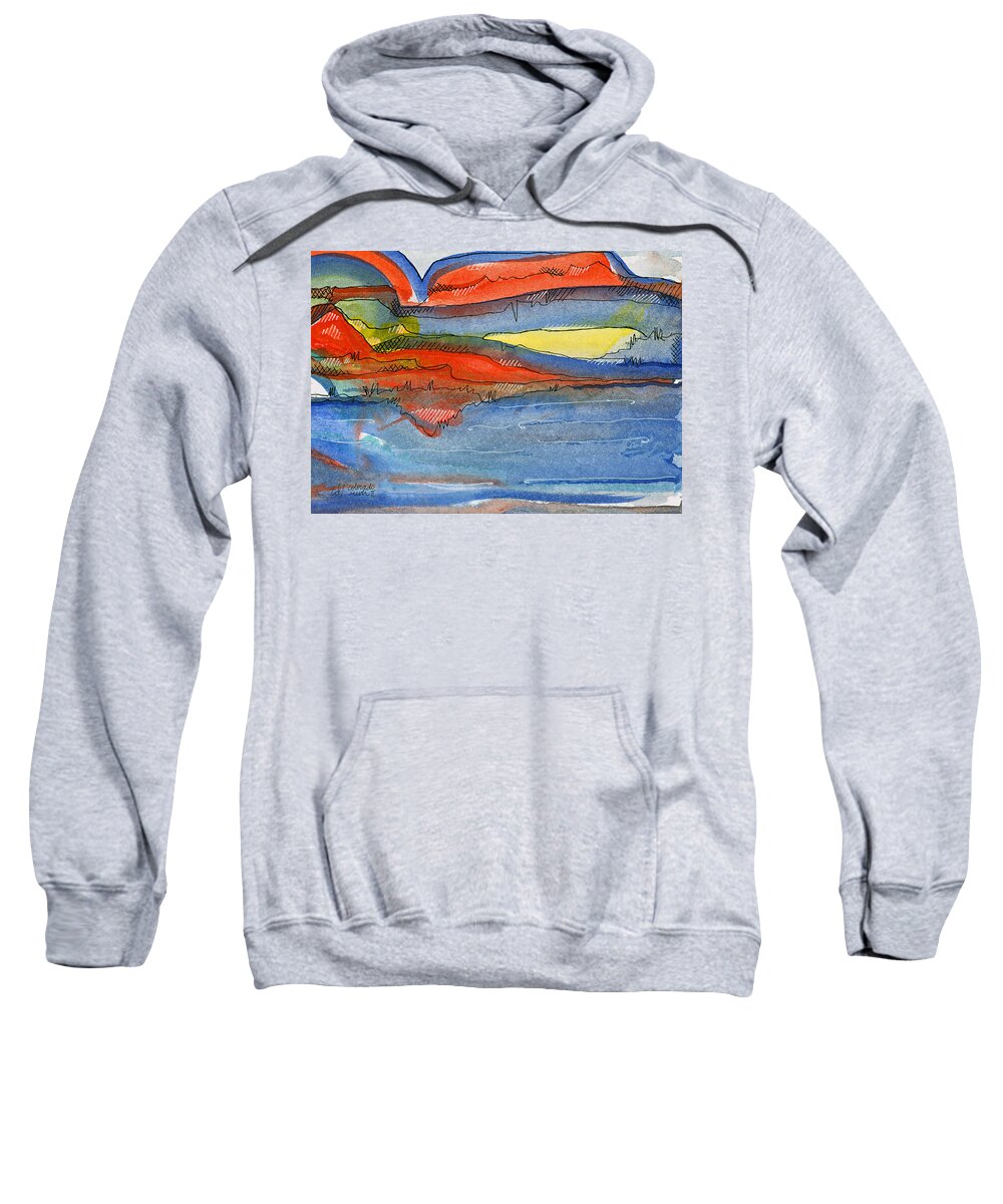 River Sweatshirt featuring the mixed media Colorado River II by Tonya Doughty
