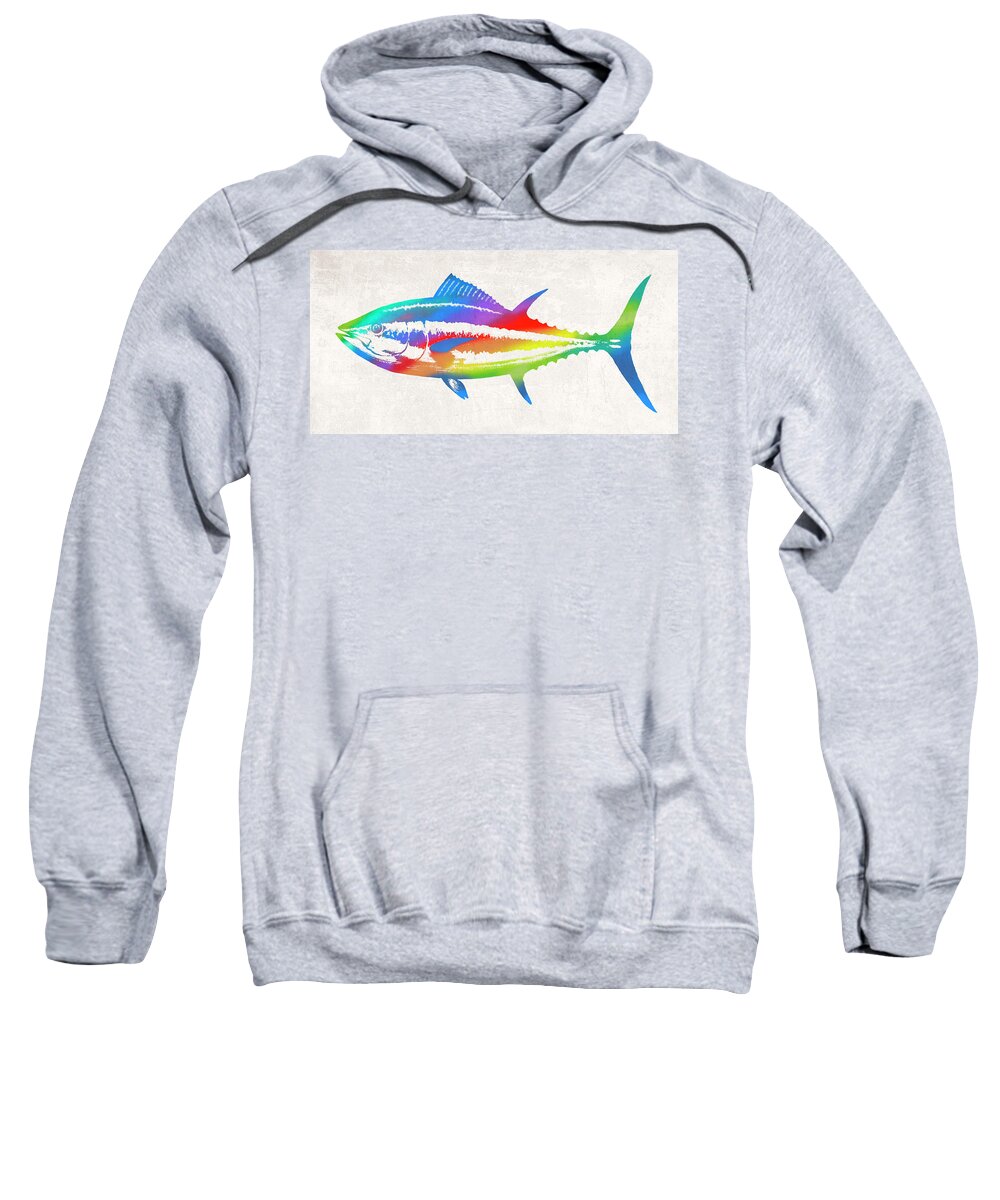 Tuna Sweatshirt featuring the digital art Colorful Tuna by Guy Crittenden