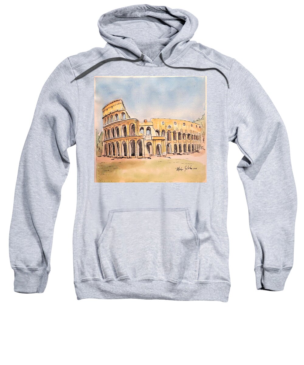 Colosseum Sweatshirt featuring the painting Colosseum by Marilyn Zalatan