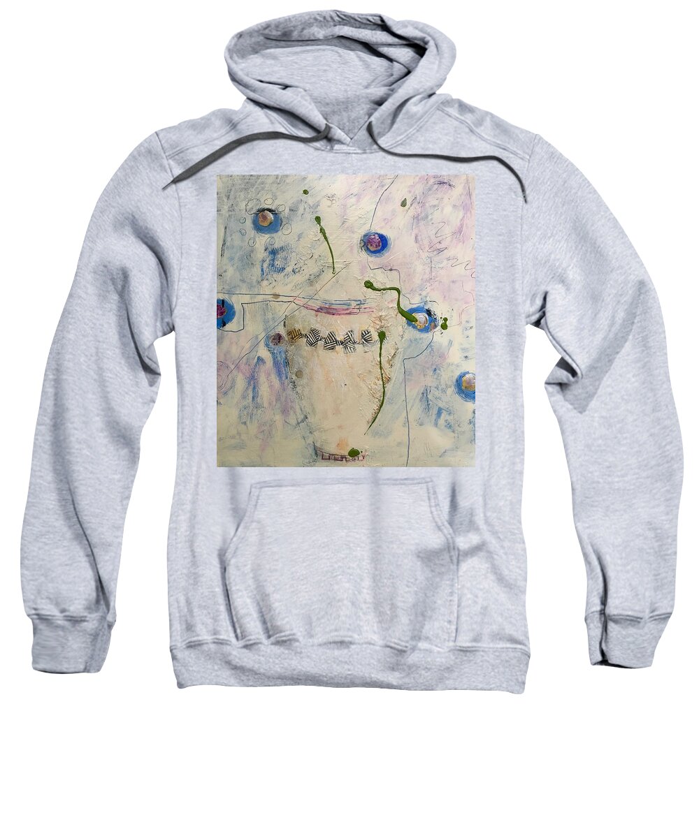 Blue Sweatshirt featuring the painting Conception by Carole Johnson