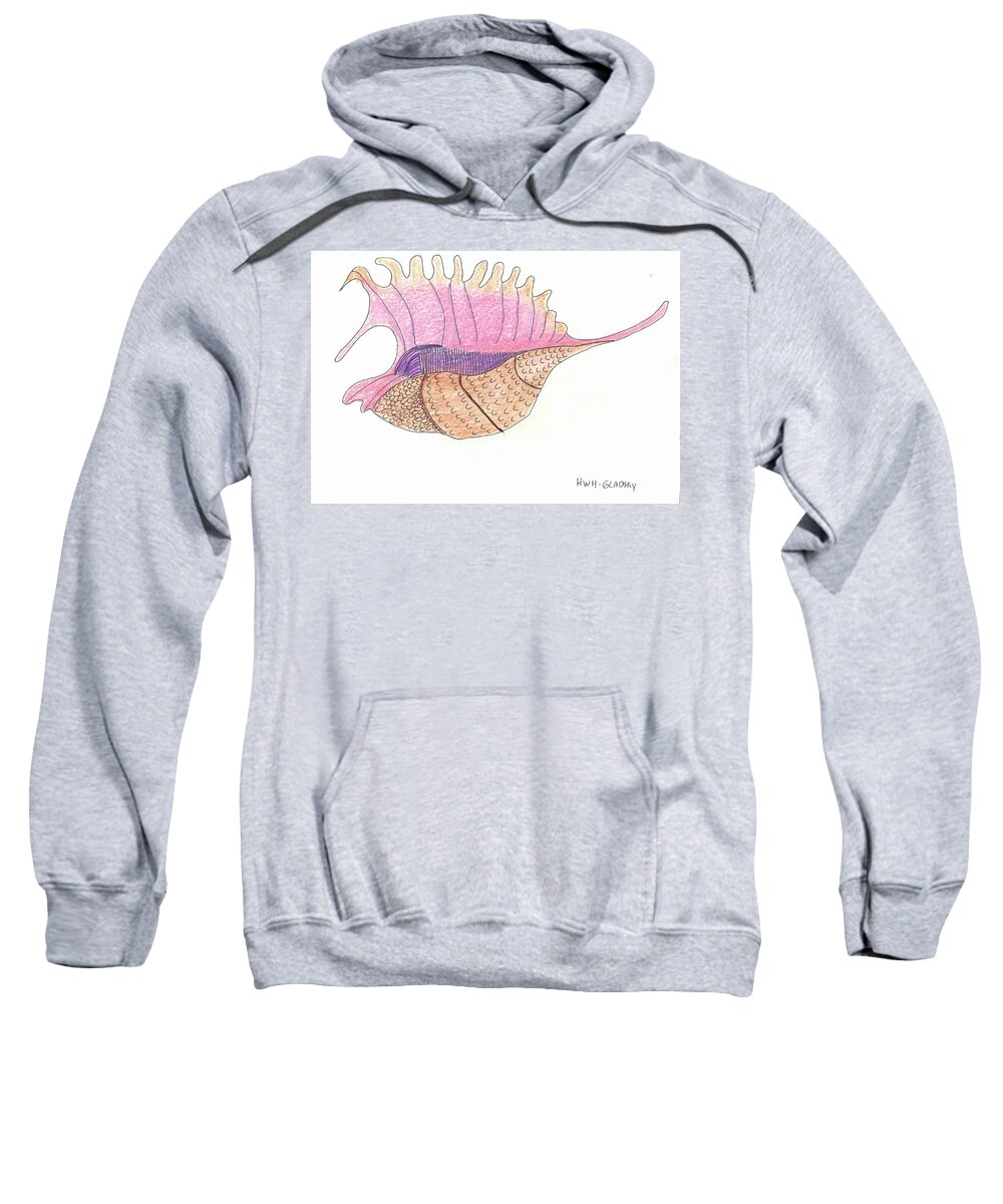 Sea Creatures Sweatshirt featuring the painting Conch Shell by Helen Holden-Gladsky