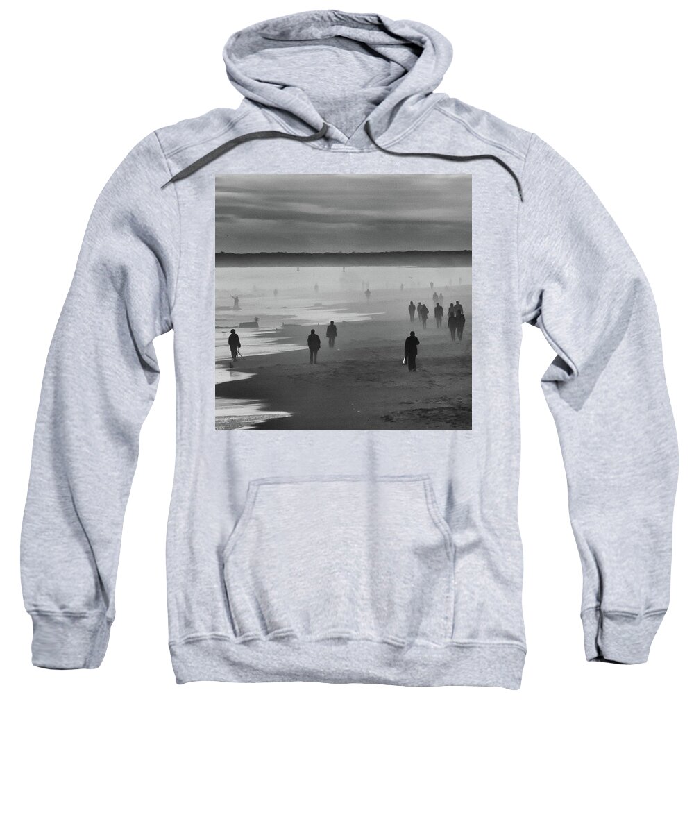 Coney Island Sweatshirt featuring the photograph Coney Island Walkers by Eric Lake
