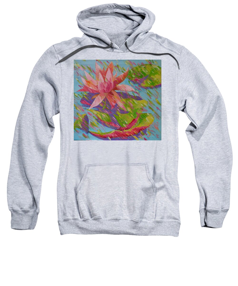 Water Lily Blossom Sweatshirt featuring the painting Confetti Lily by Martha Tisdale
