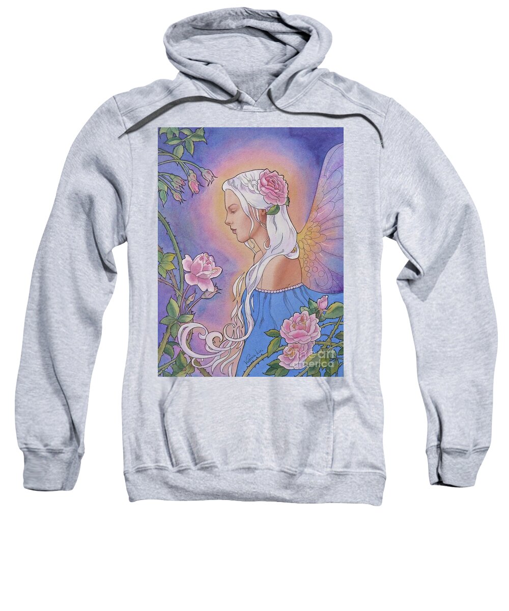 Watercolor Sweatshirt featuring the painting Contemplation of Beauty by Victoria Lisi