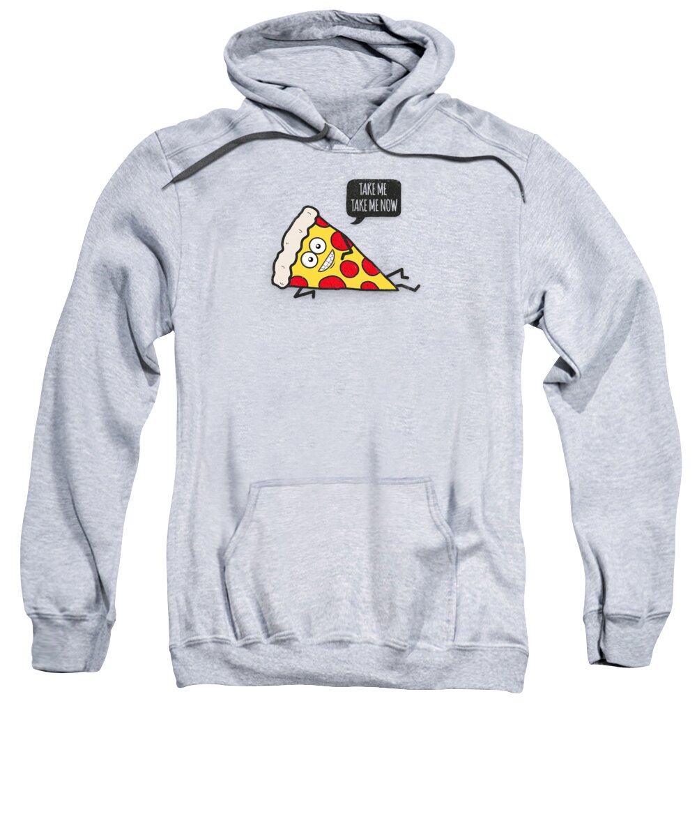 Pizza Sweatshirt featuring the digital art Cool and Trendy Pizza Pattern in Super Acid green  turquoise  blue by Philipp Rietz