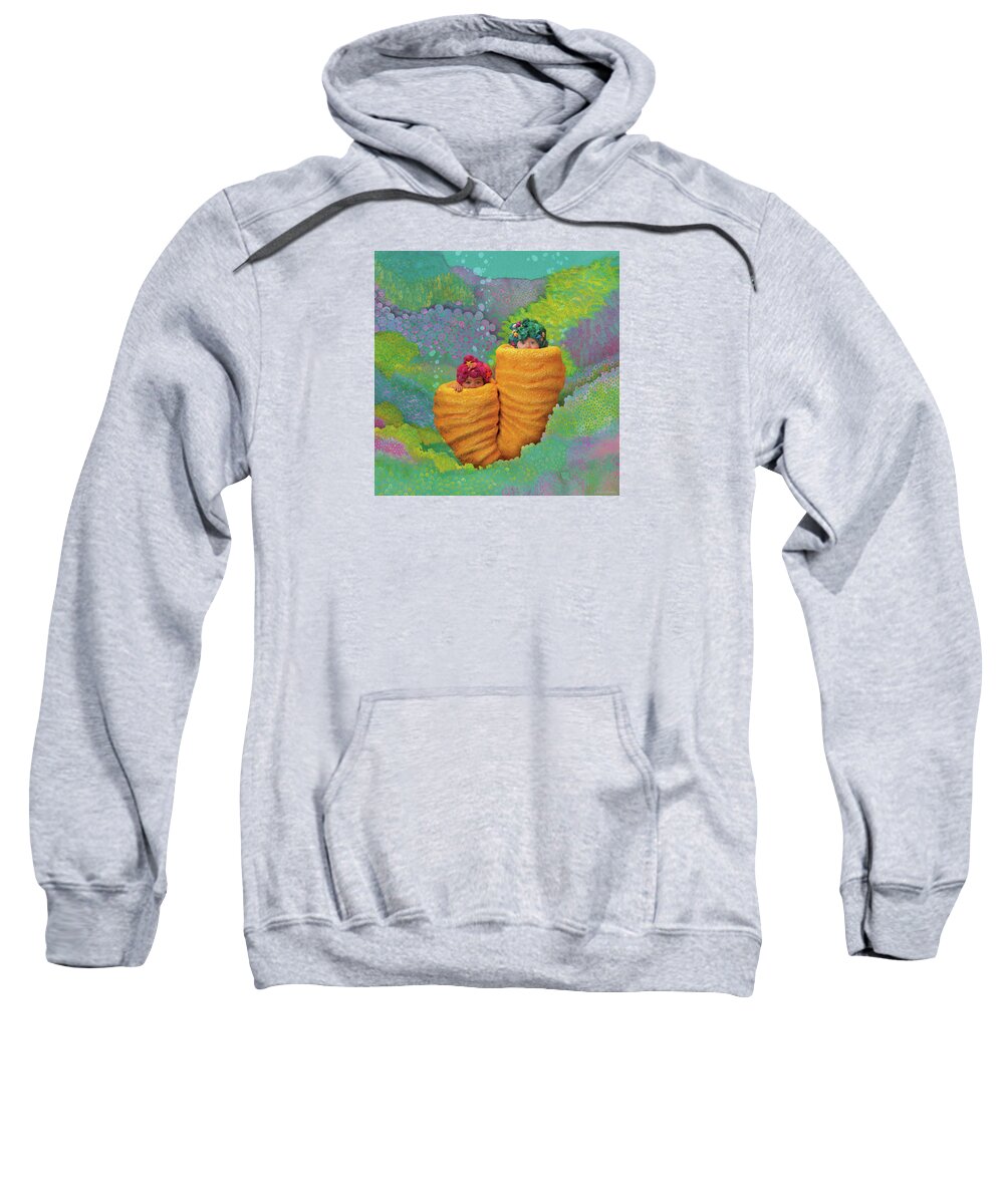 Under The Sea Sweatshirt featuring the photograph Coral Babies by Anne Geddes