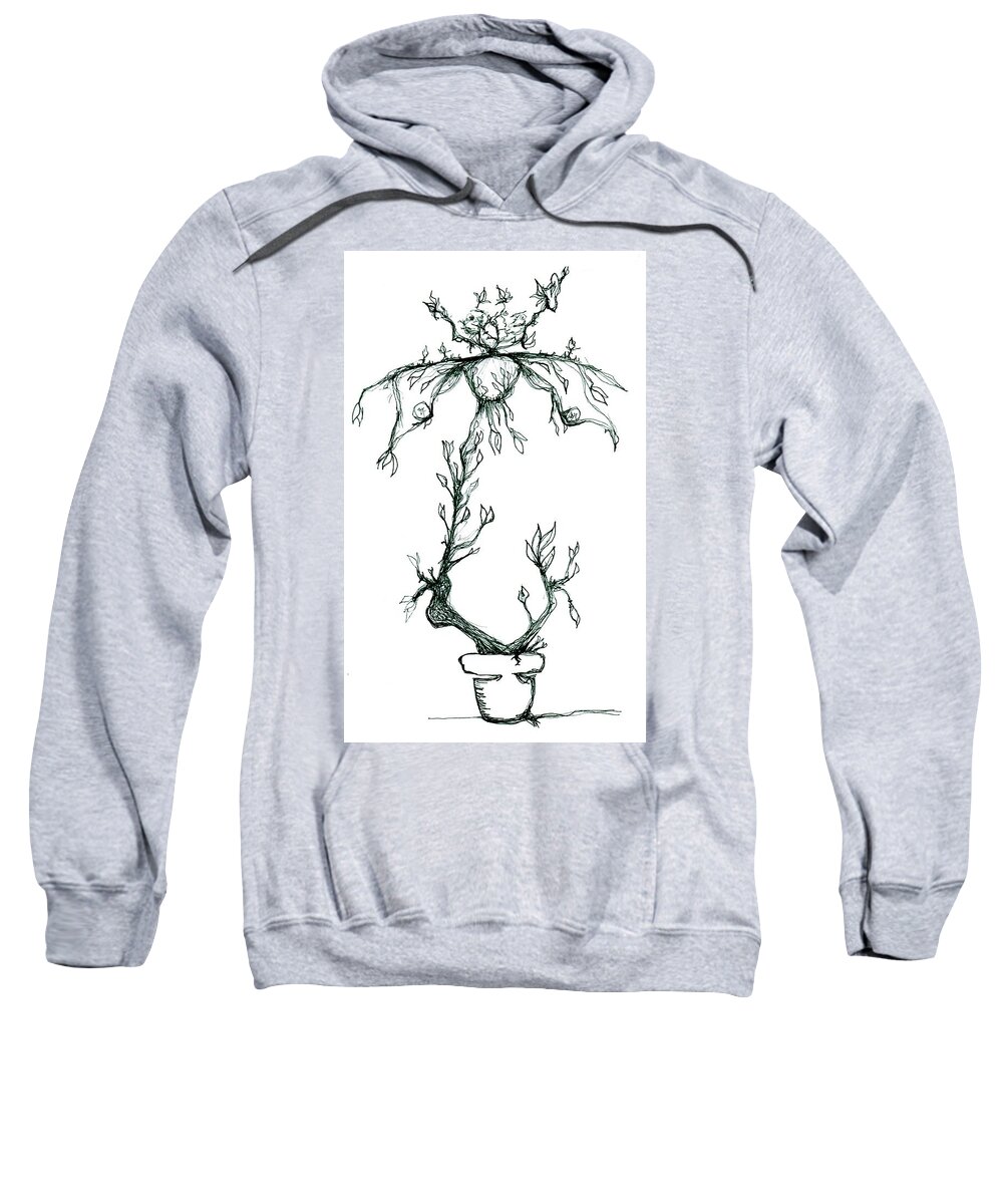 Tie Sweatshirt featuring the drawing Corporate Cracked Pet by Doug Johnson