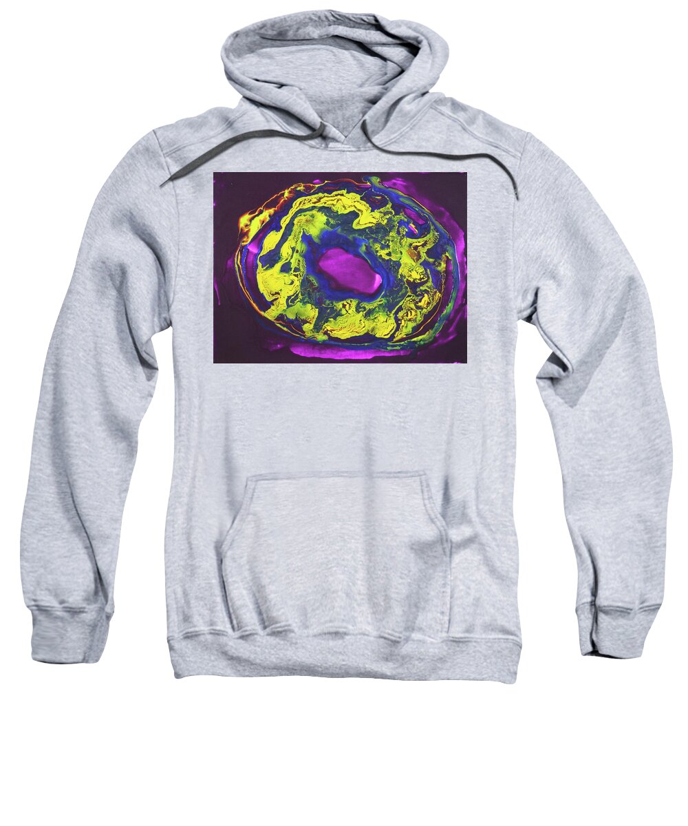 Violet Sweatshirt featuring the painting Cosmos by Madeleine Arnett