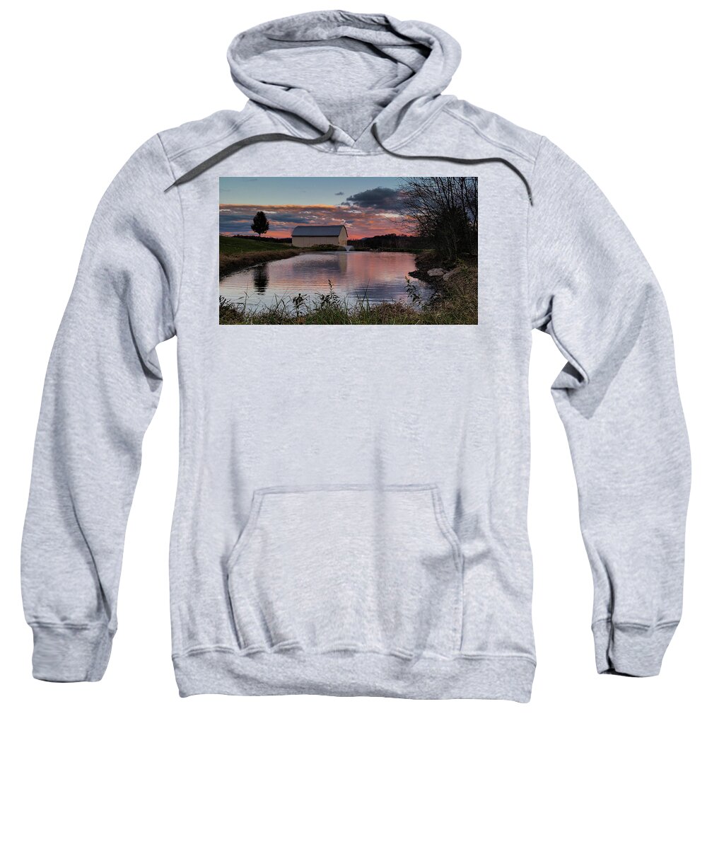 Barn Sweatshirt featuring the photograph Country Living Sunset by Lara Ellis