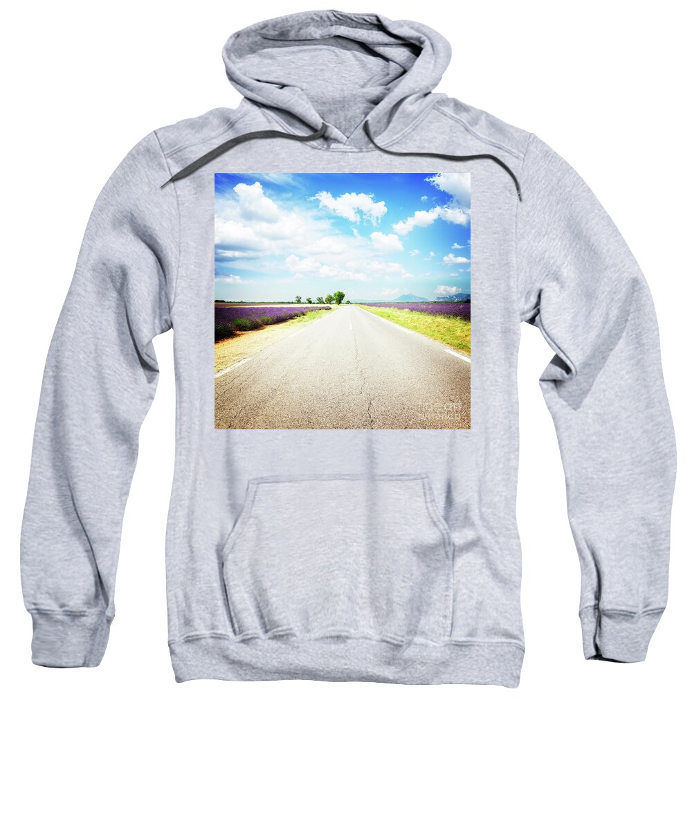 Road Sweatshirt featuring the photograph Country Road of Provence by Anastasy Yarmolovich