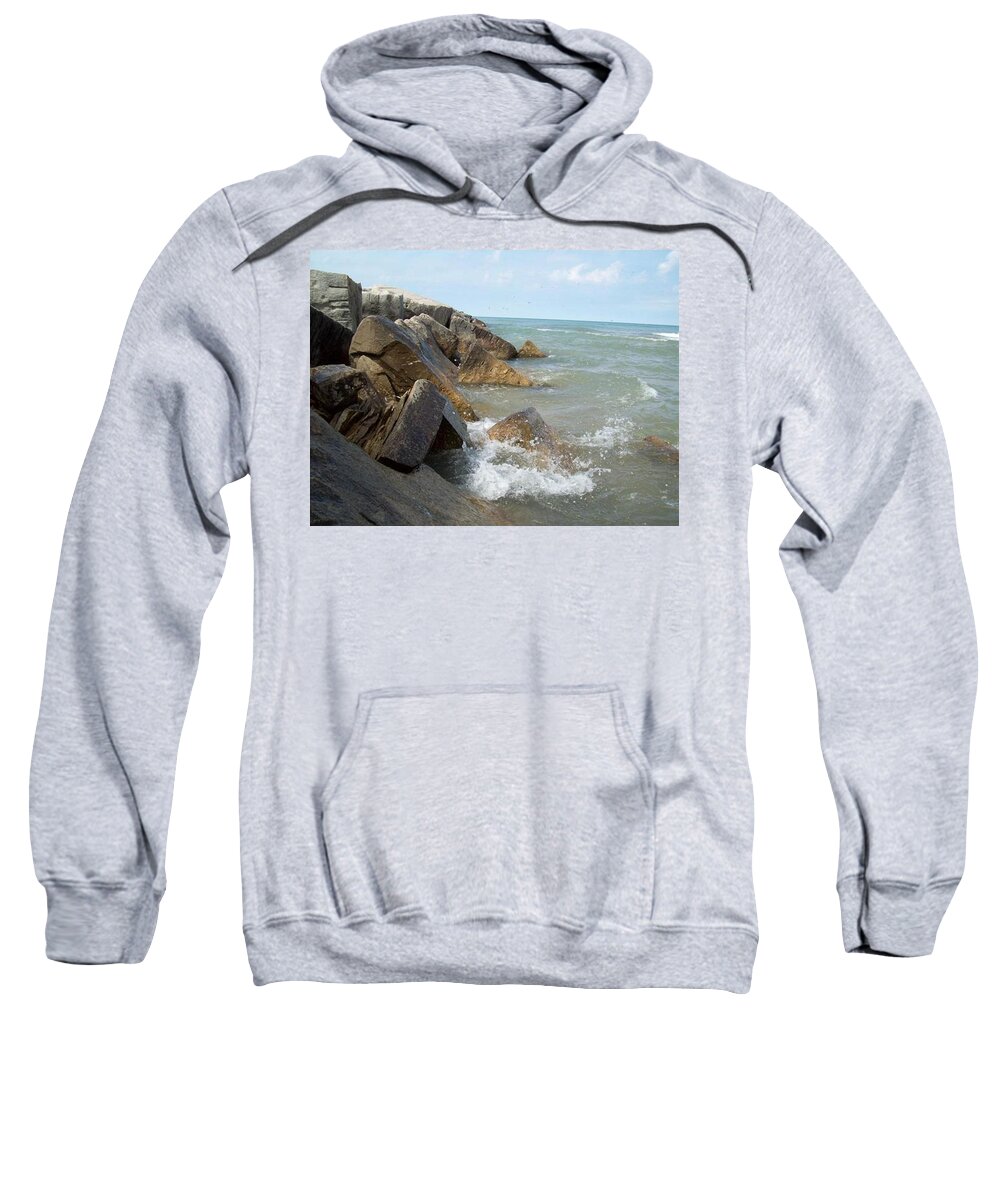 Tmad Sweatshirt featuring the photograph Crashing Beauty by Michael TMAD Finney
