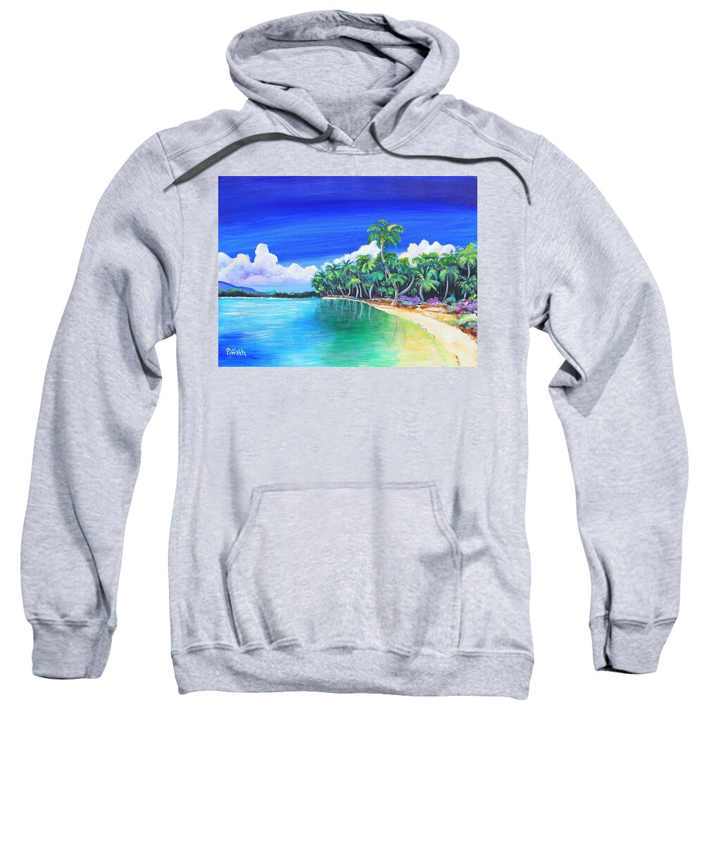 Crescent Beach Sweatshirt featuring the painting Crescent Beach by Patricia Piffath