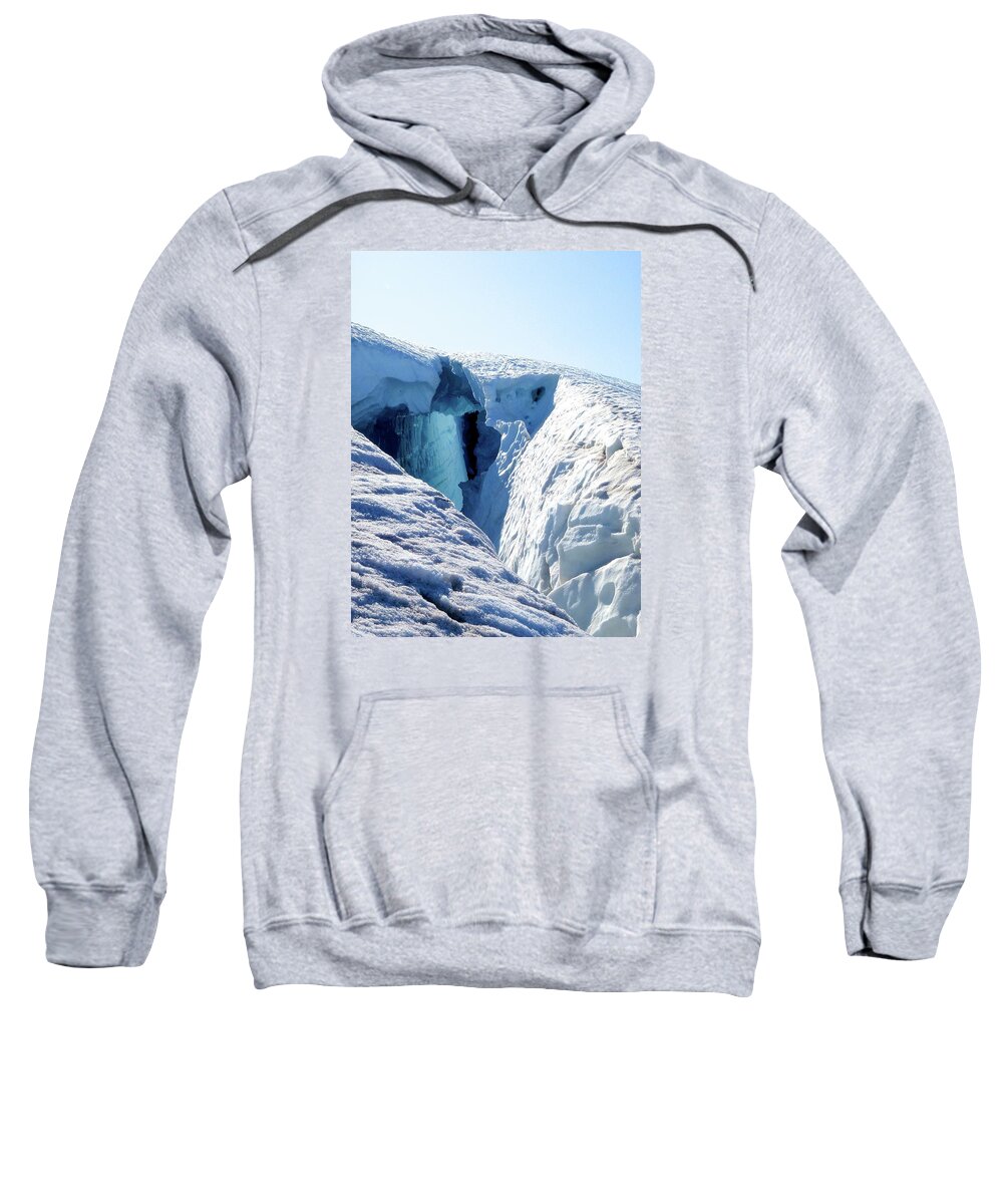  Sweatshirt featuring the photograph Crevasse Mount Baker Washington 2009 by Leizel Grant