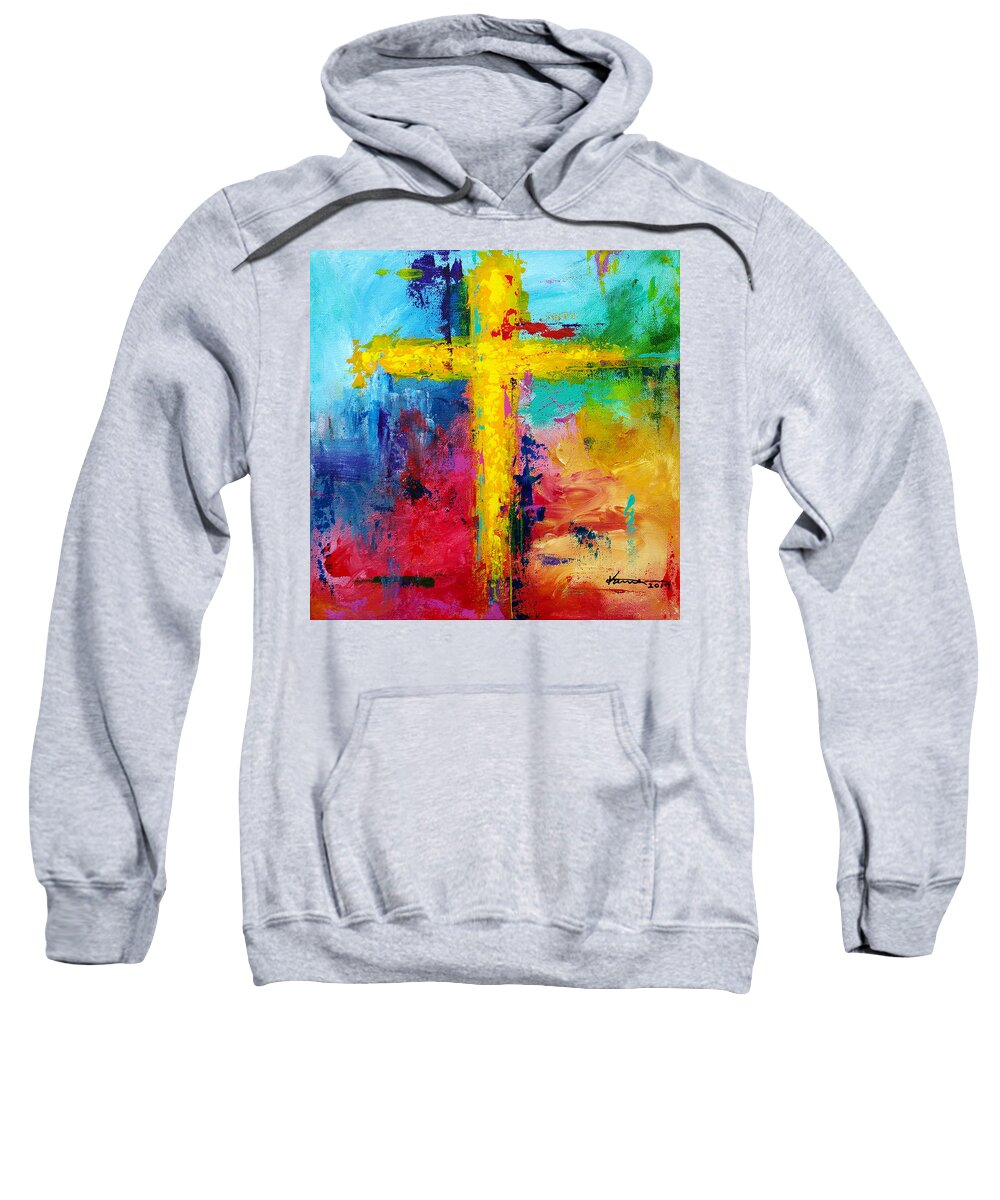 Texture Sweatshirt featuring the painting Cross No.7 by Kume Bryant