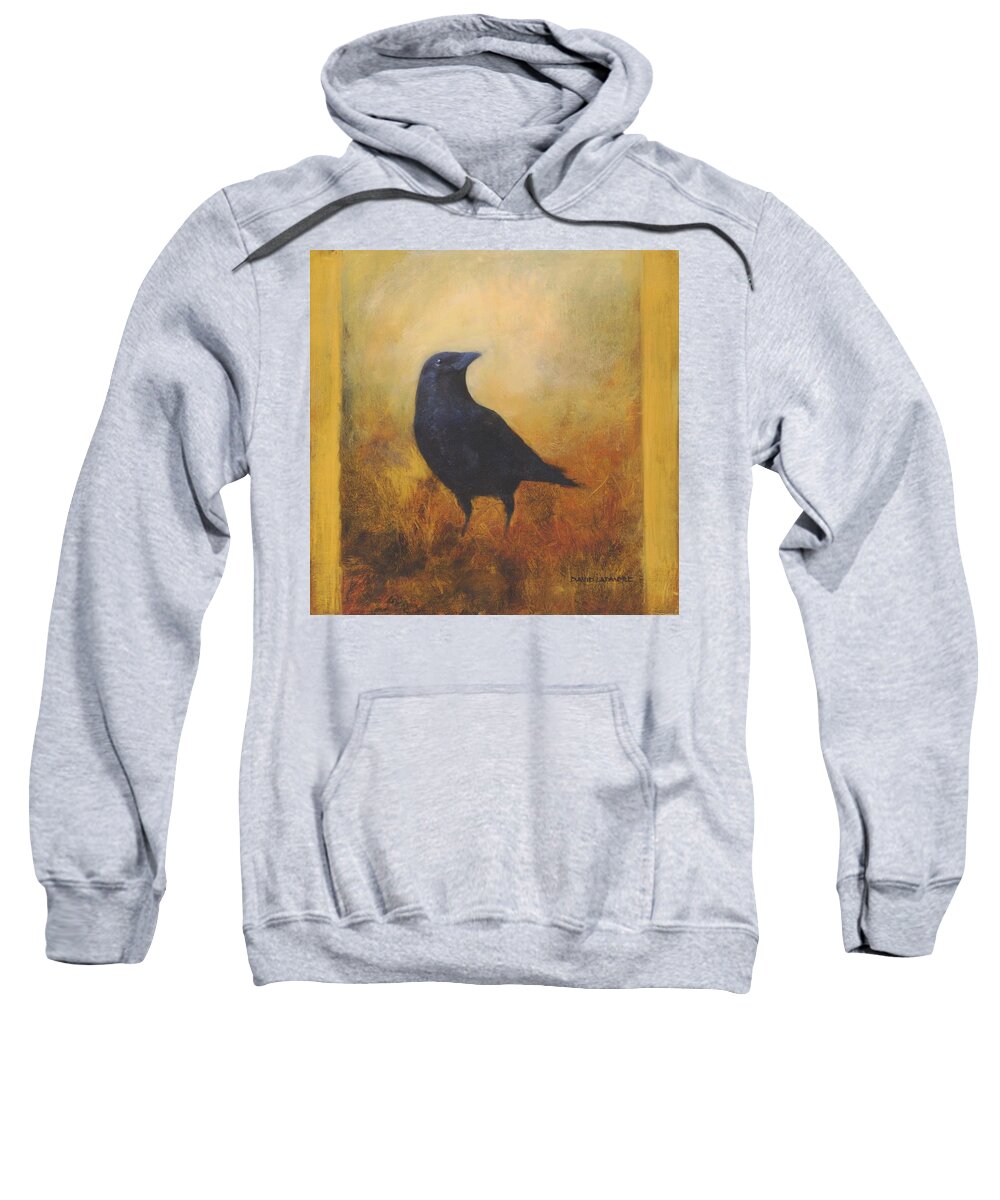 Bird Sweatshirt featuring the painting Crow 25 by David Ladmore