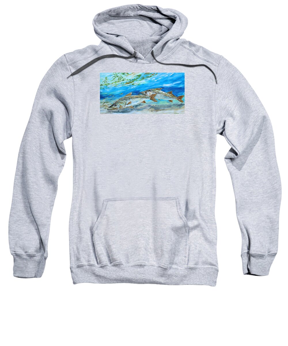 Tarpon Sweatshirt featuring the painting Cruising Snook by Kevin Brown