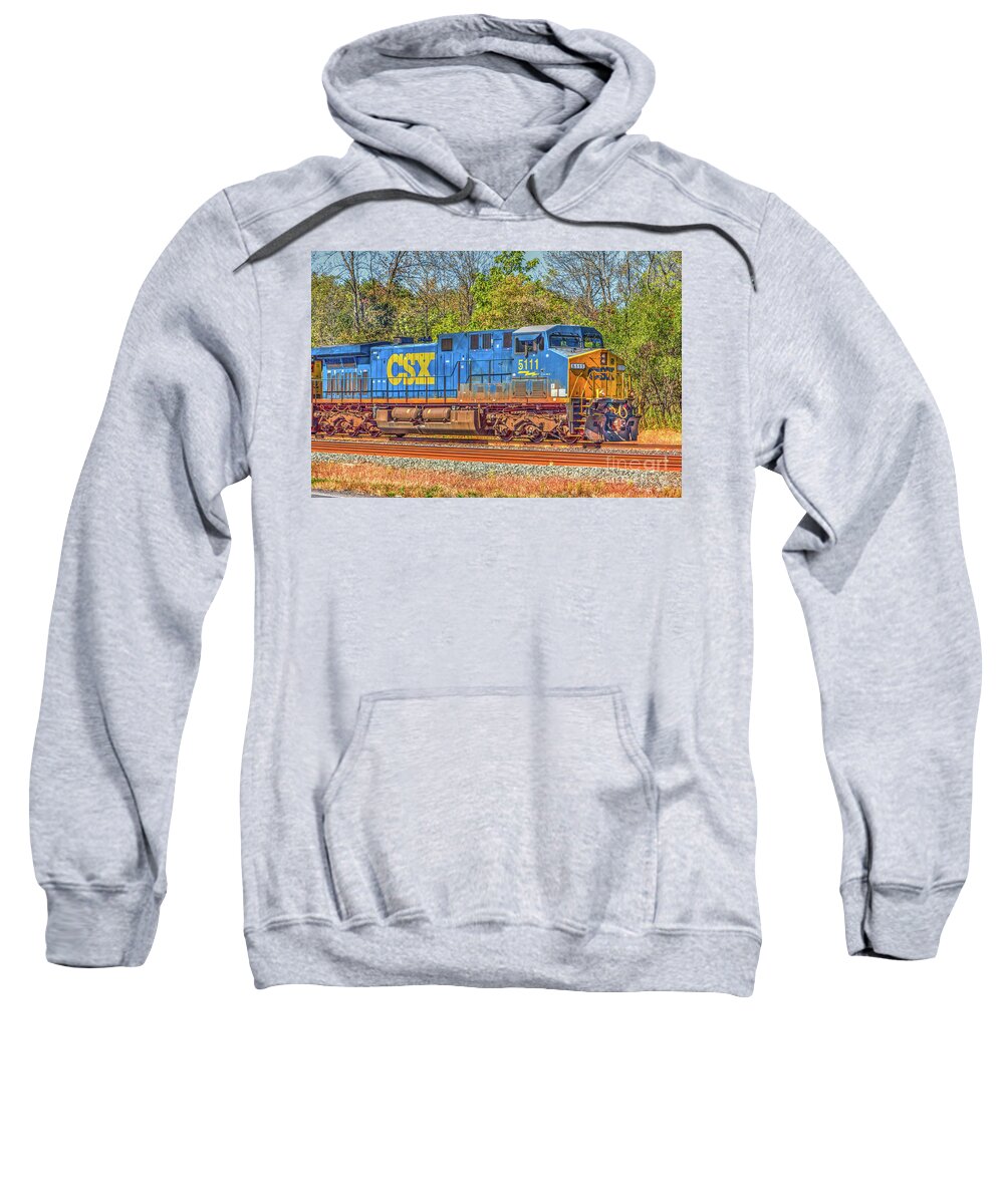 Train Sweatshirt featuring the photograph CSX Locomotive 5111 by Rod Best