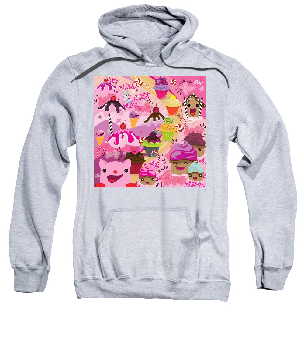Girl Sweatshirt featuring the digital art Cupcake road by Seedys World