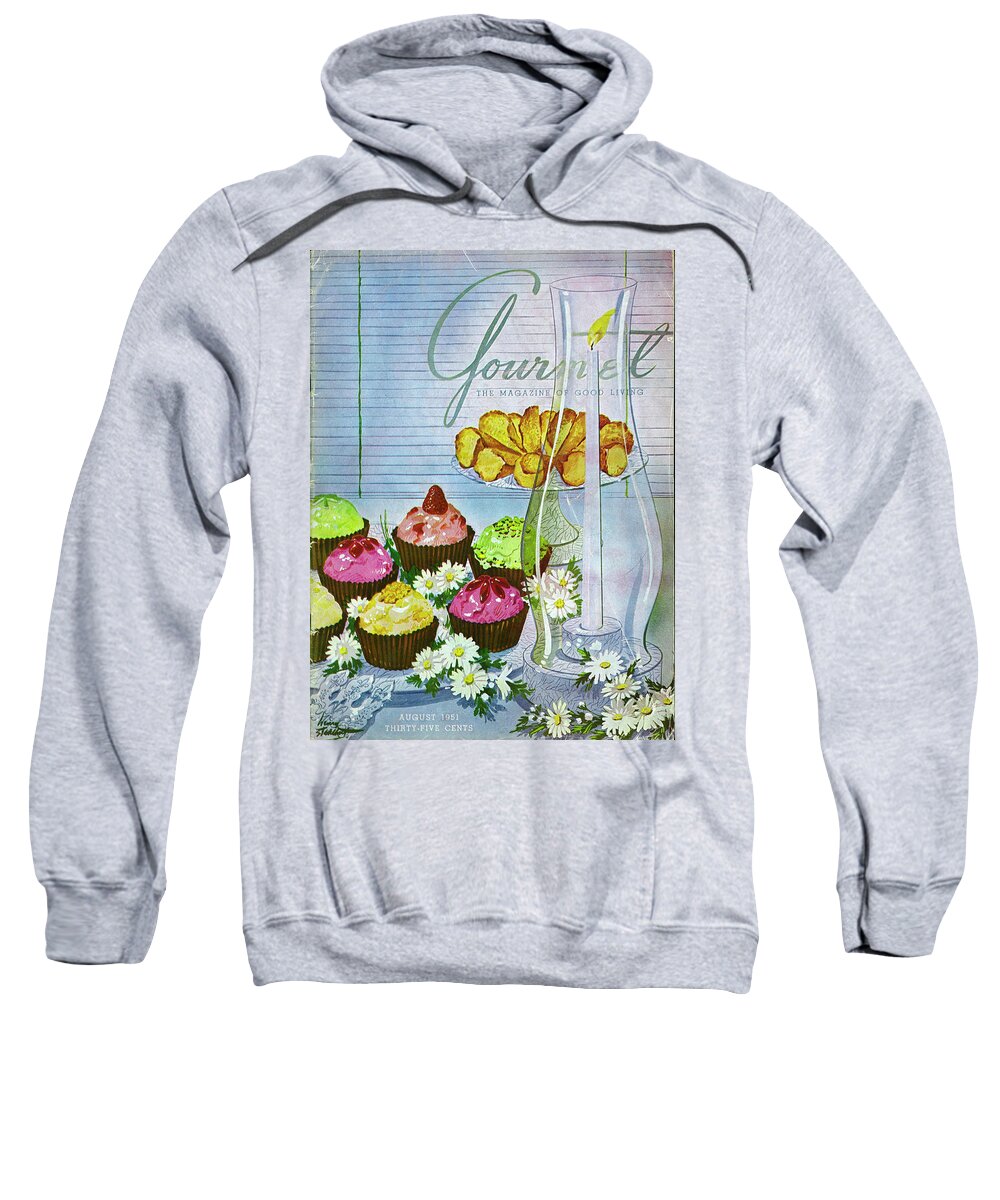 Illustration Sweatshirt featuring the photograph Cupcakes And Gaufrettes Beside A Candle by Henry Stahlhut